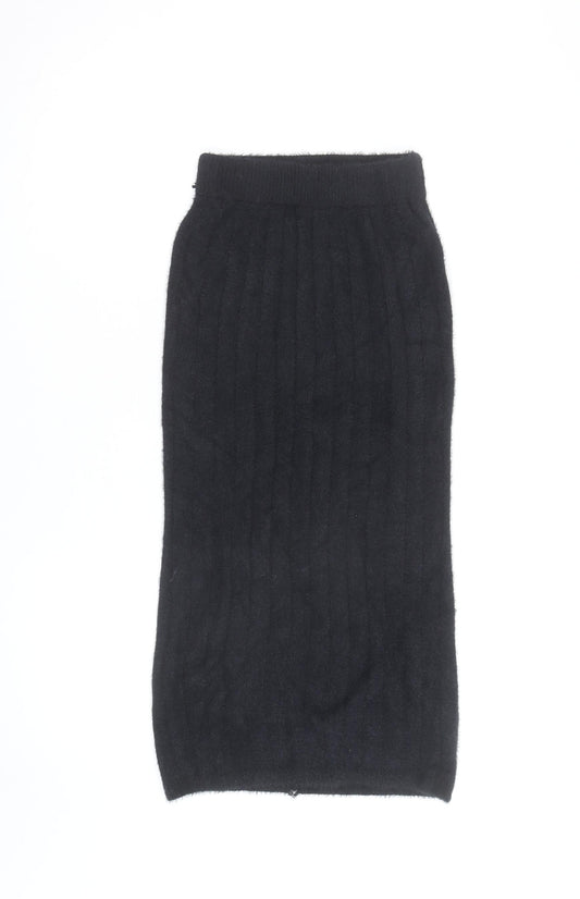 Pink Vanilla Women’s Black Knit Midi Pencil Skirt Size S-M
