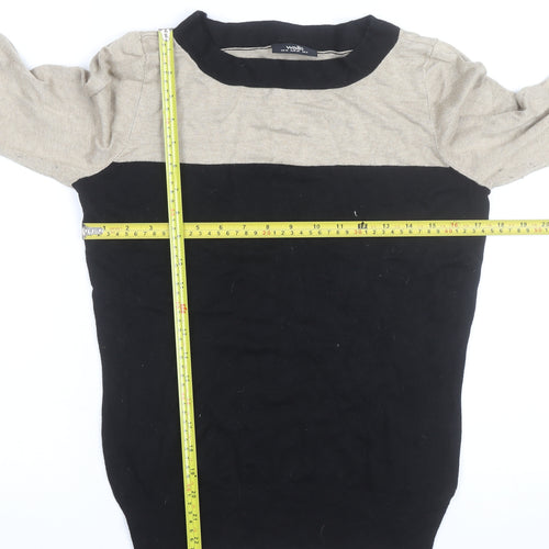 Wallis Women’s Beige and Black Crew Neck Knit Jumper Size 12