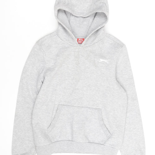 Slazenger Boys Grey Pullover Hoodie Size 11-12 Years Fleece Lined