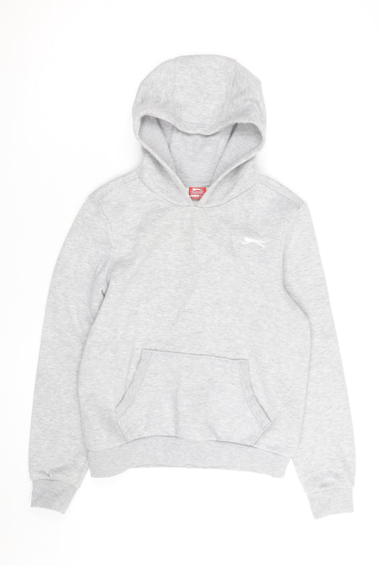Slazenger Boys Grey Pullover Hoodie Size 11-12 Years Fleece Lined