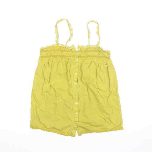 Next Womens Yellow Lace Trim Camisole Tank Top Size 8