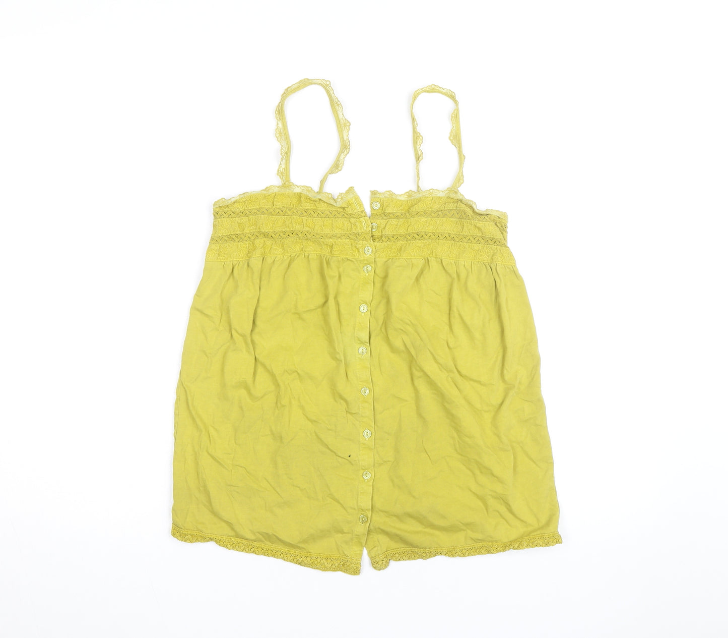 Next Womens Yellow Lace Trim Camisole Tank Top Size 8