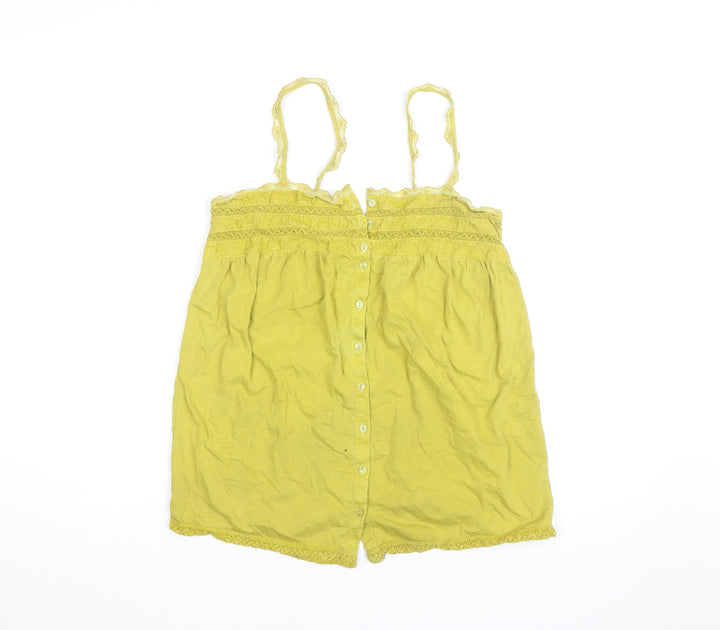 Next Womens Yellow Lace Trim Camisole Tank Top Size 8