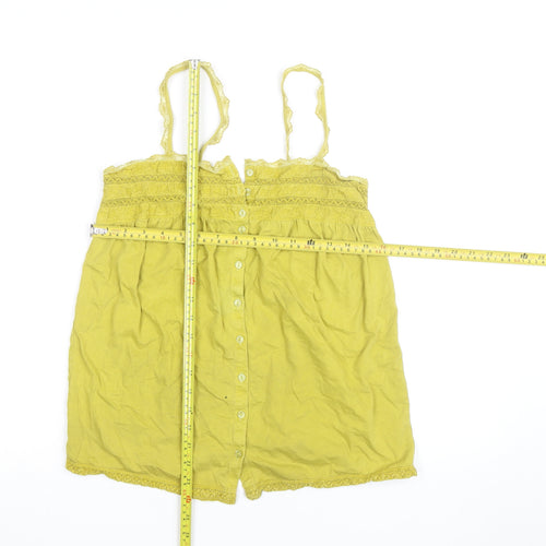 Next Womens Yellow Lace Trim Camisole Tank Top Size 8