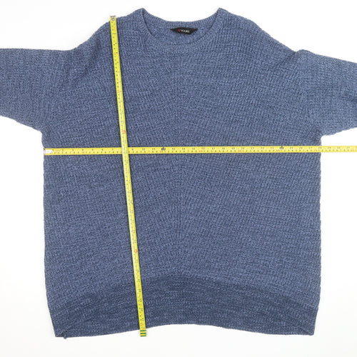 Yours Women Blue Plus Size 22 Chunky Knit Pullover Jumper