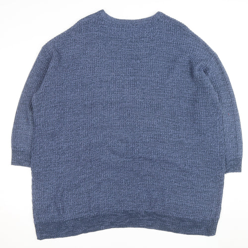 Yours Women Blue Plus Size 22 Chunky Knit Pullover Jumper