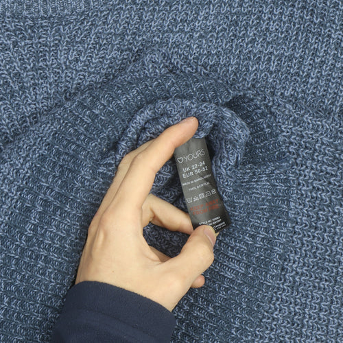 Yours Women Blue Plus Size 22 Chunky Knit Pullover Jumper