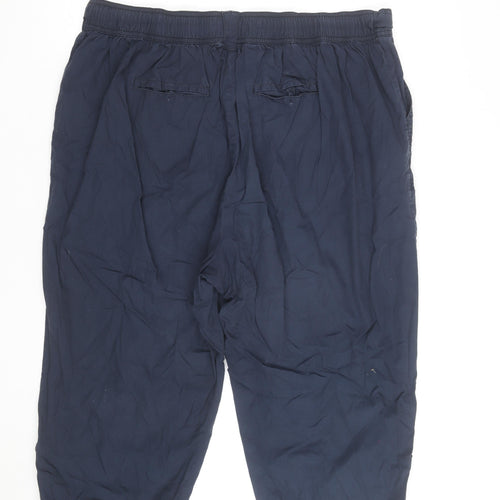Papaya Women's Blue Cotton Blend Capri Trousers Size 22