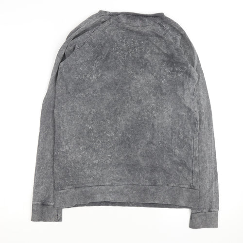 Boohoo Womens Grey Skull Floral Graphic Pullover Sweatshirt UK 10