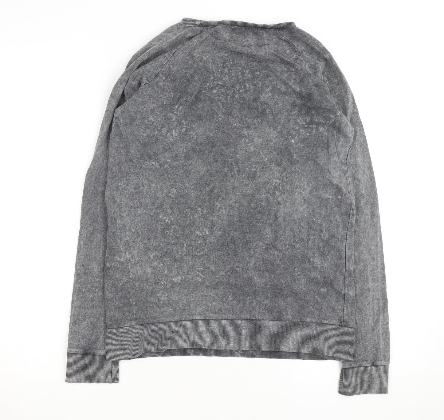Boohoo Womens Grey Skull Floral Graphic Pullover Sweatshirt UK 10