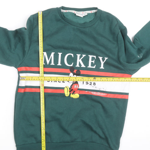 Disney Men's Green Mickey Mouse Graphic Pullover Sweatshirt Size S