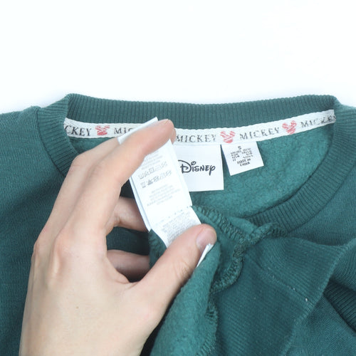Disney Men's Green Mickey Mouse Graphic Pullover Sweatshirt Size S