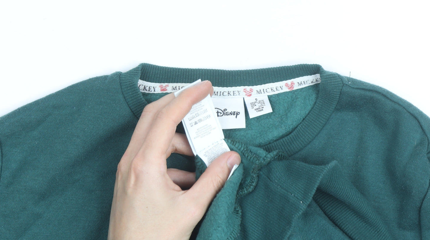 Disney Men's Green Mickey Mouse Graphic Pullover Sweatshirt Size S