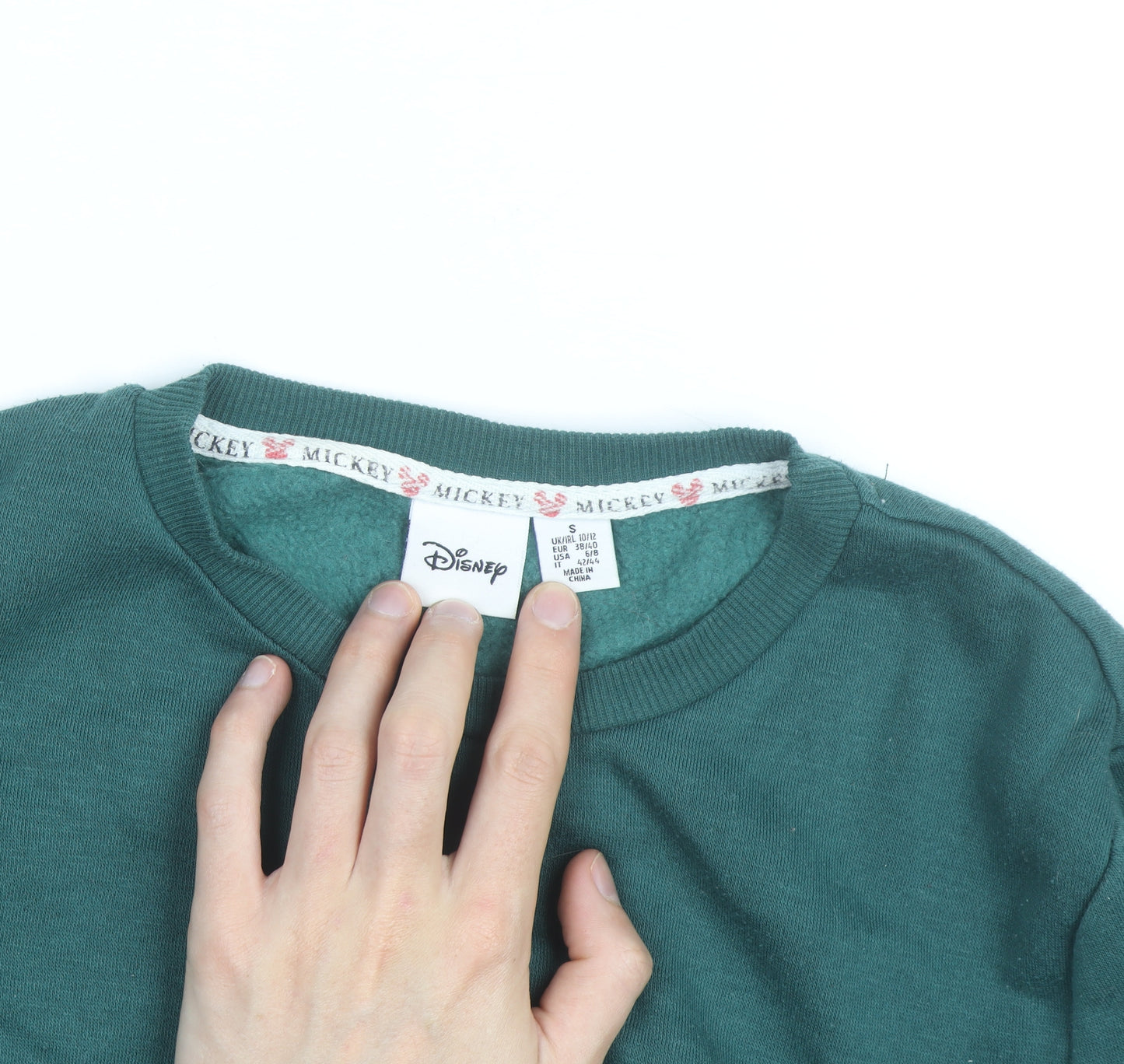 Disney Men's Green Mickey Mouse Graphic Pullover Sweatshirt Size S