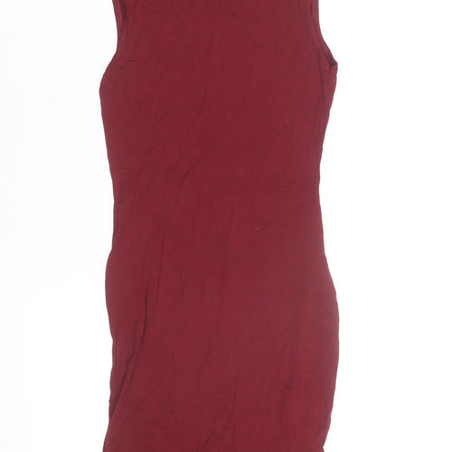 Boohoo Women Petite Red Sleeveless Bodycon Short Dress XS