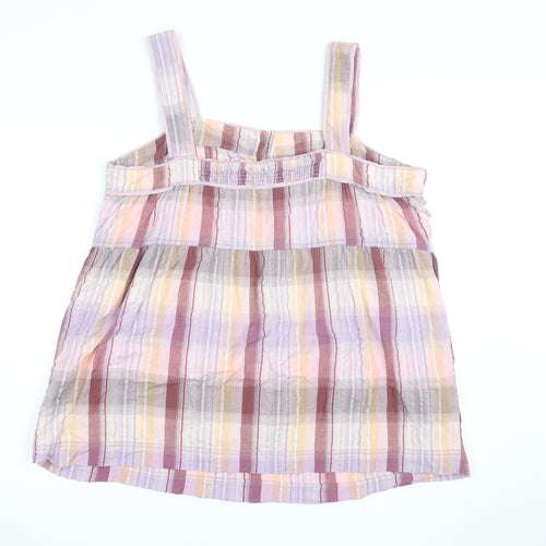 Next Women’s Multicoloured Check Cotton Tunic Tank Top Size 22