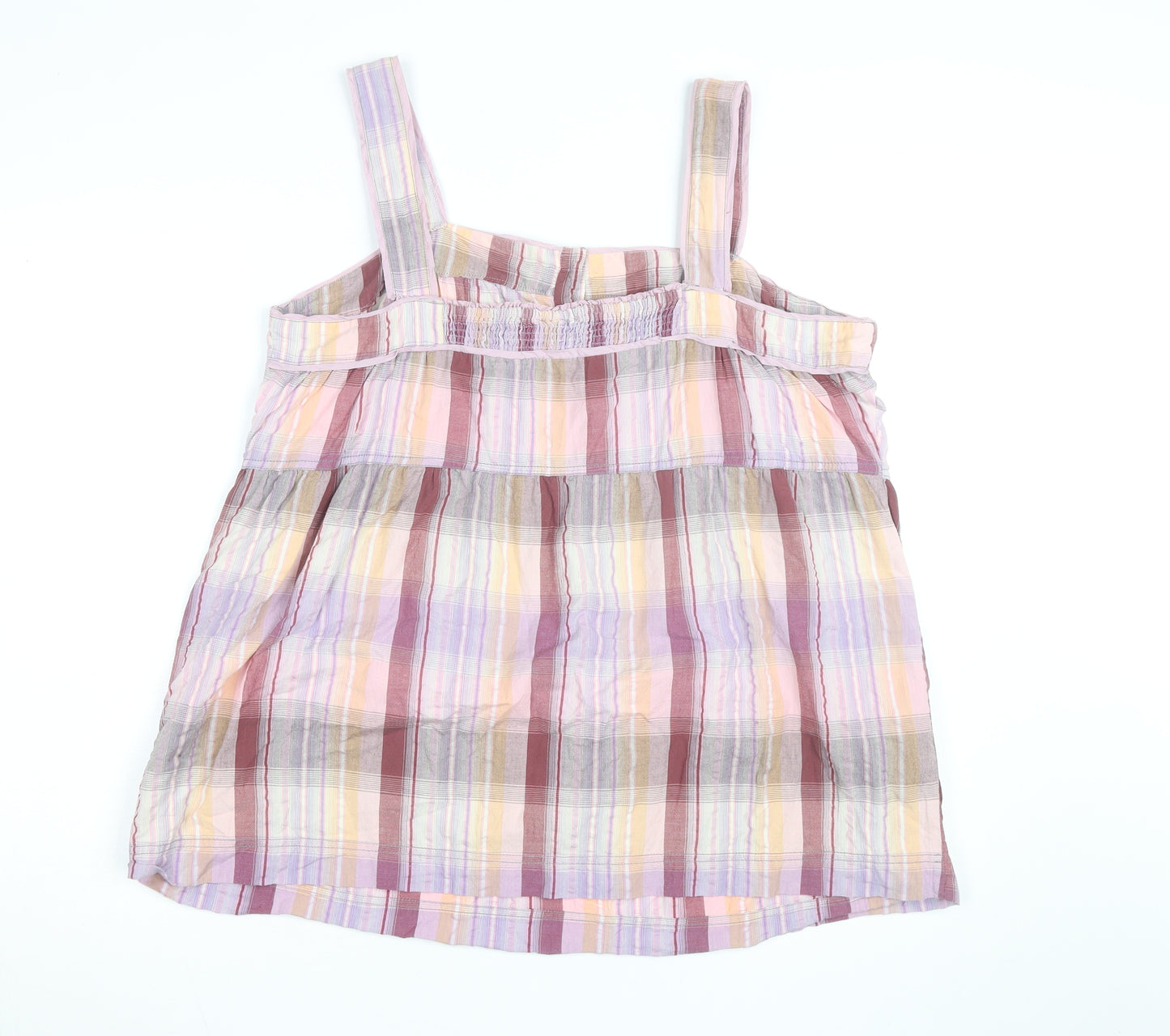 Next Women’s Multicoloured Check Cotton Tunic Tank Top Size 22