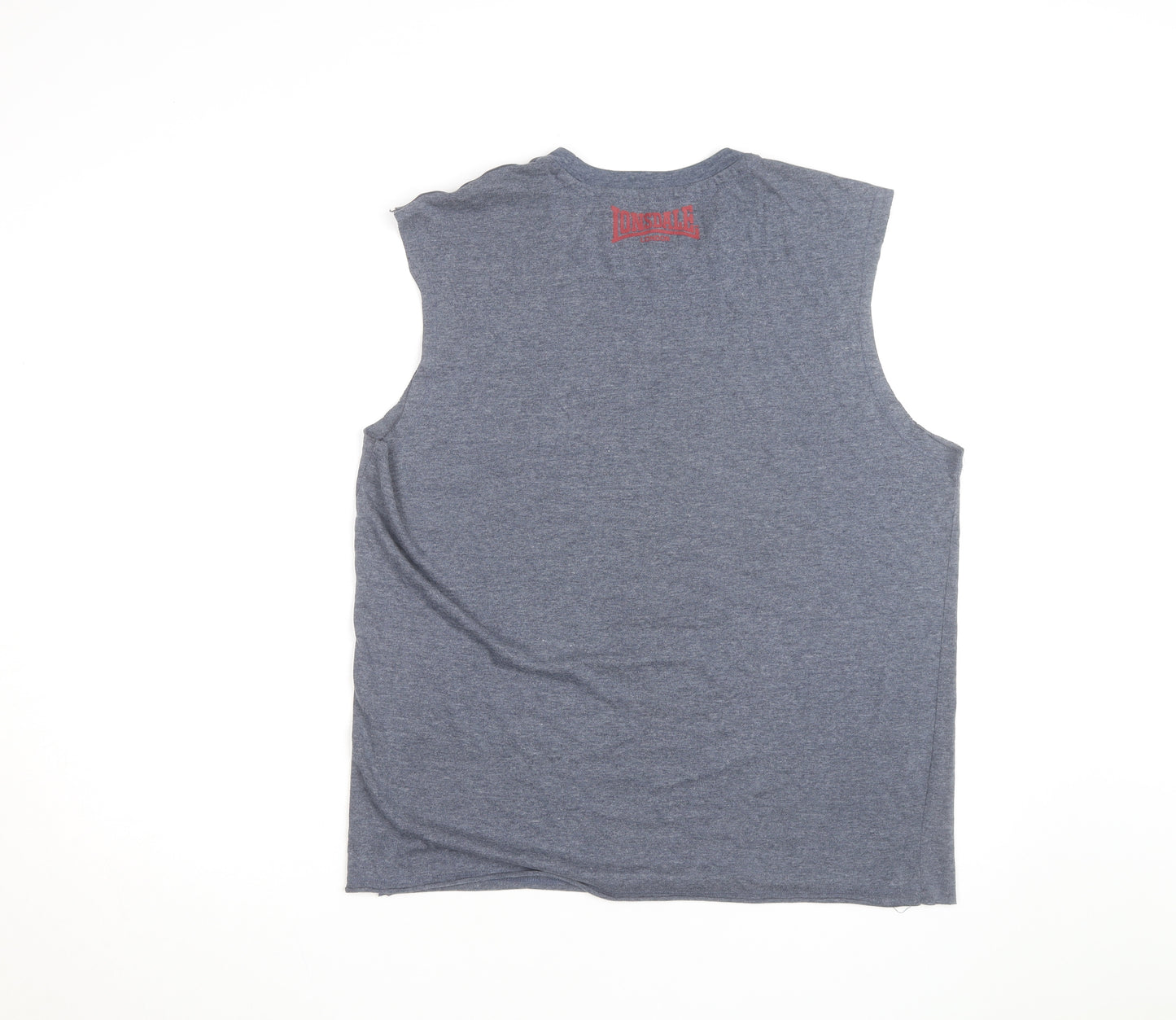 Lonsdale Men Blue Sleeveless Boxing Graphic T-Shirt Size L
