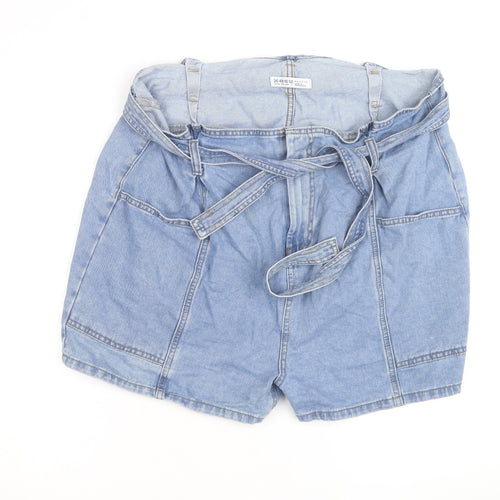 Denim Co. Men's Blue Belted Chino Denim Shorts Size M