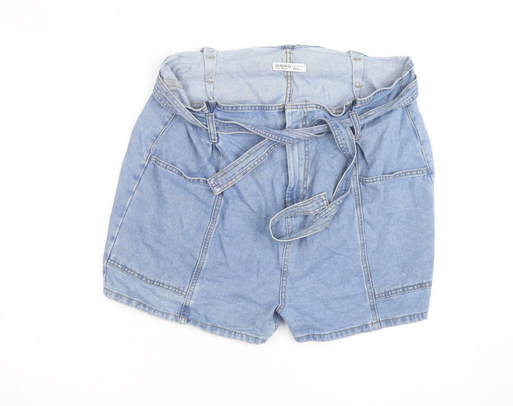 Denim Co. Men's Blue Belted Chino Denim Shorts Size M