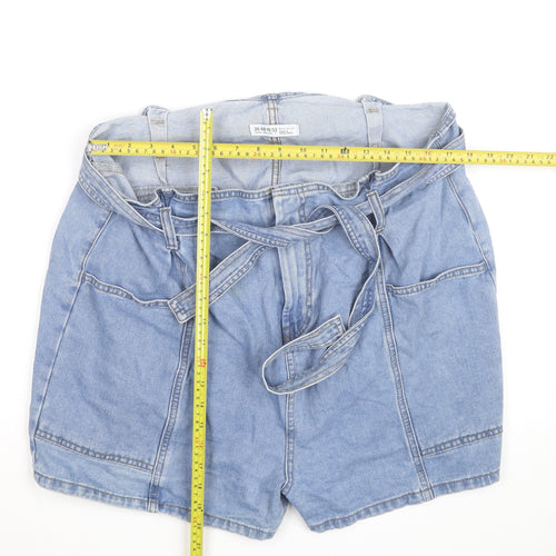 Denim Co. Men's Blue Belted Chino Denim Shorts Size M