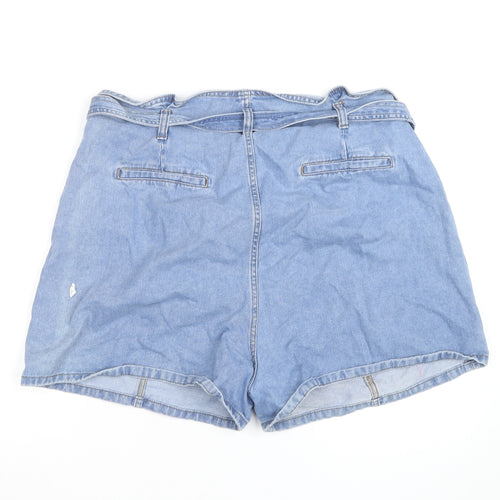 Denim Co. Men's Blue Belted Chino Denim Shorts Size M