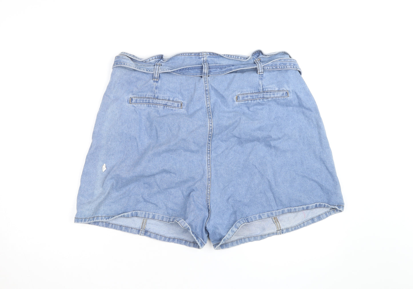Denim Co. Men's Blue Belted Chino Denim Shorts Size M