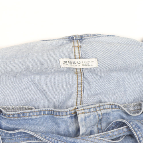 Denim Co. Men's Blue Belted Chino Denim Shorts Size M