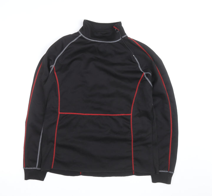 Crane Men’s Black Medium 1/4 Zip Fleece Sports Jacket