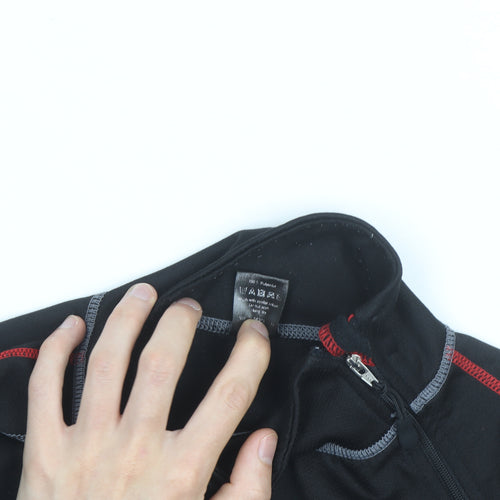 Crane Men’s Black Medium 1/4 Zip Fleece Sports Jacket