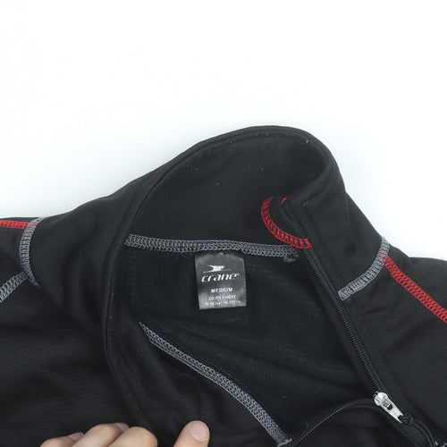 Crane Men’s Black Medium 1/4 Zip Fleece Sports Jacket
