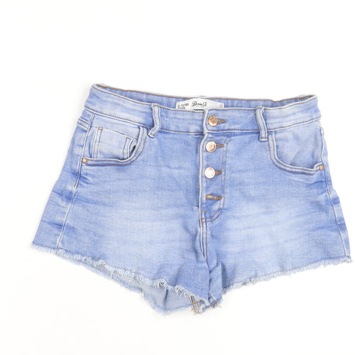 Denim Co Teens Blue High Rise Cut-Off Denim Shorts Size 158