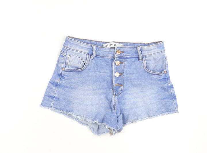 Denim Co Teens Blue High Rise Cut-Off Denim Shorts Size 158
