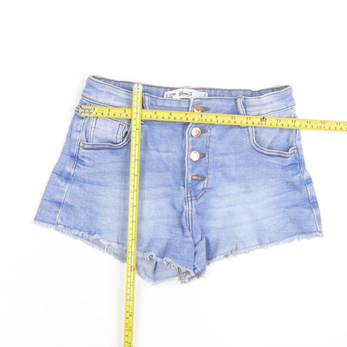 Denim Co Teens Blue High Rise Cut-Off Denim Shorts Size 158