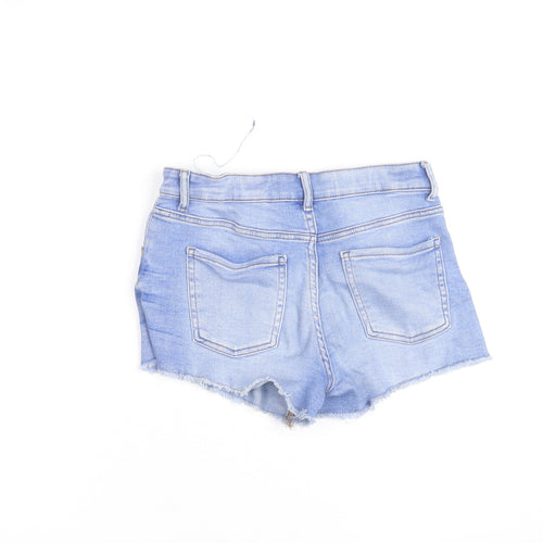 Denim Co Teens Blue High Rise Cut-Off Denim Shorts Size 158