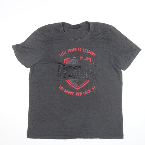 Everlast Men's Dark Grey Short Sleeve Graphic T-Shirt XL Athletic Style