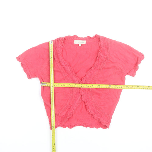 Rocha.John Rocha Women’s Pink Cropped Crochet V-Neck Blouse Size S