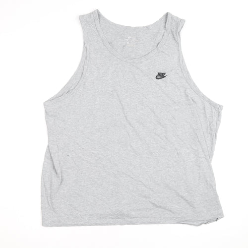 Nike Men's Grey XL Sleeveless Round Neck Logo Sports T-Shirt