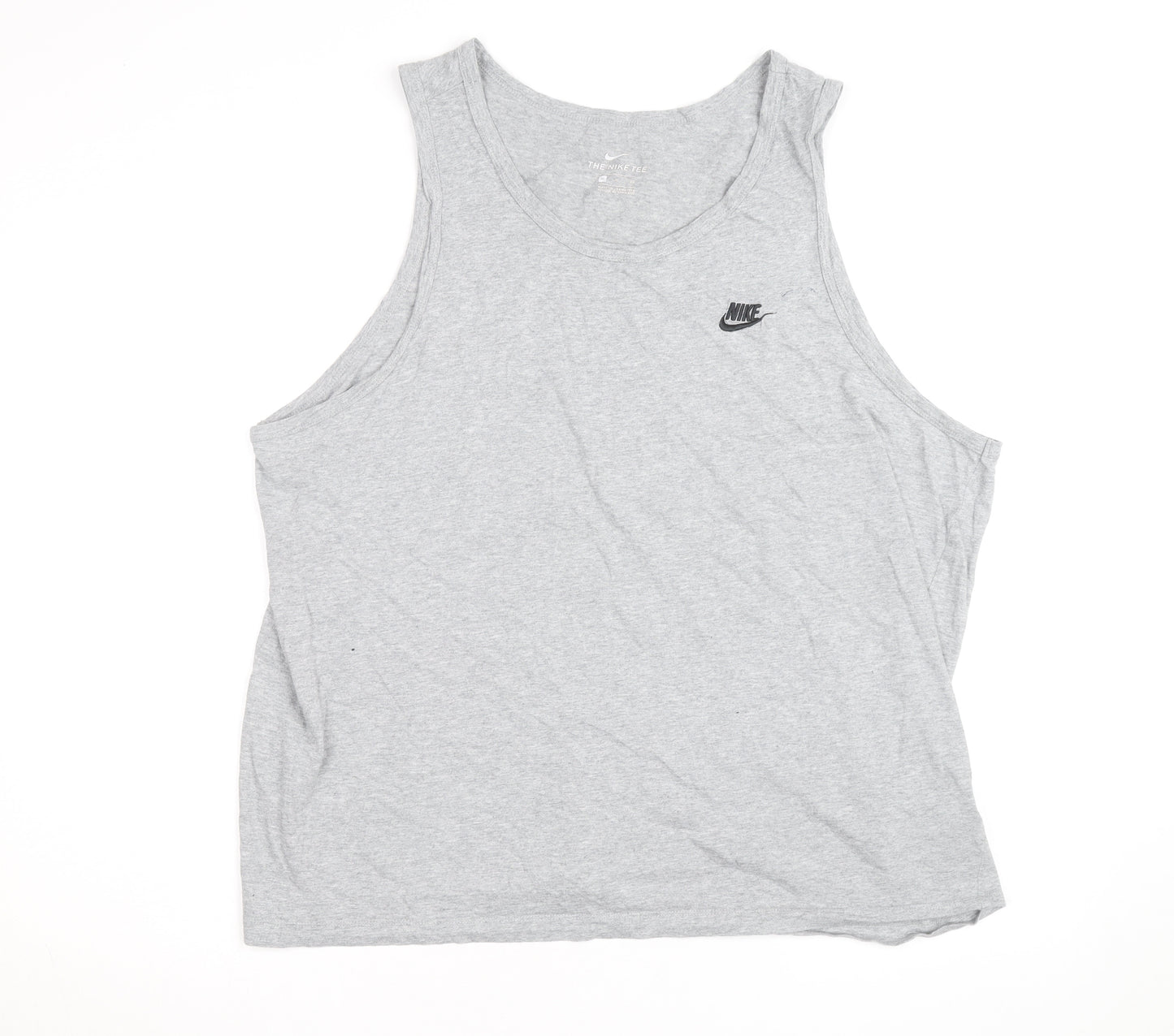 Nike Men's Grey XL Sleeveless Round Neck Logo Sports T-Shirt