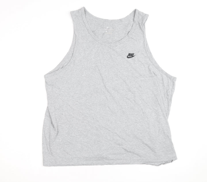 Nike Men's Grey XL Sleeveless Round Neck Logo Sports T-Shirt