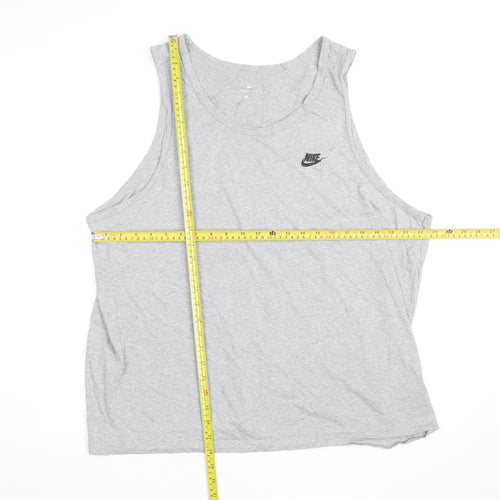 Nike Men's Grey XL Sleeveless Round Neck Logo Sports T-Shirt