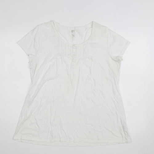 TU Women’s White Cotton Short Sleeve Button Blouse Size 20