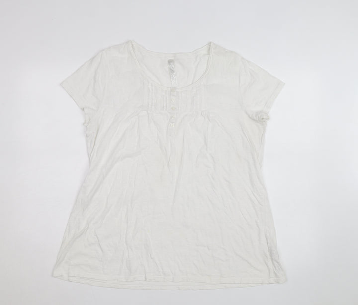 TU Women’s White Cotton Short Sleeve Button Blouse Size 20