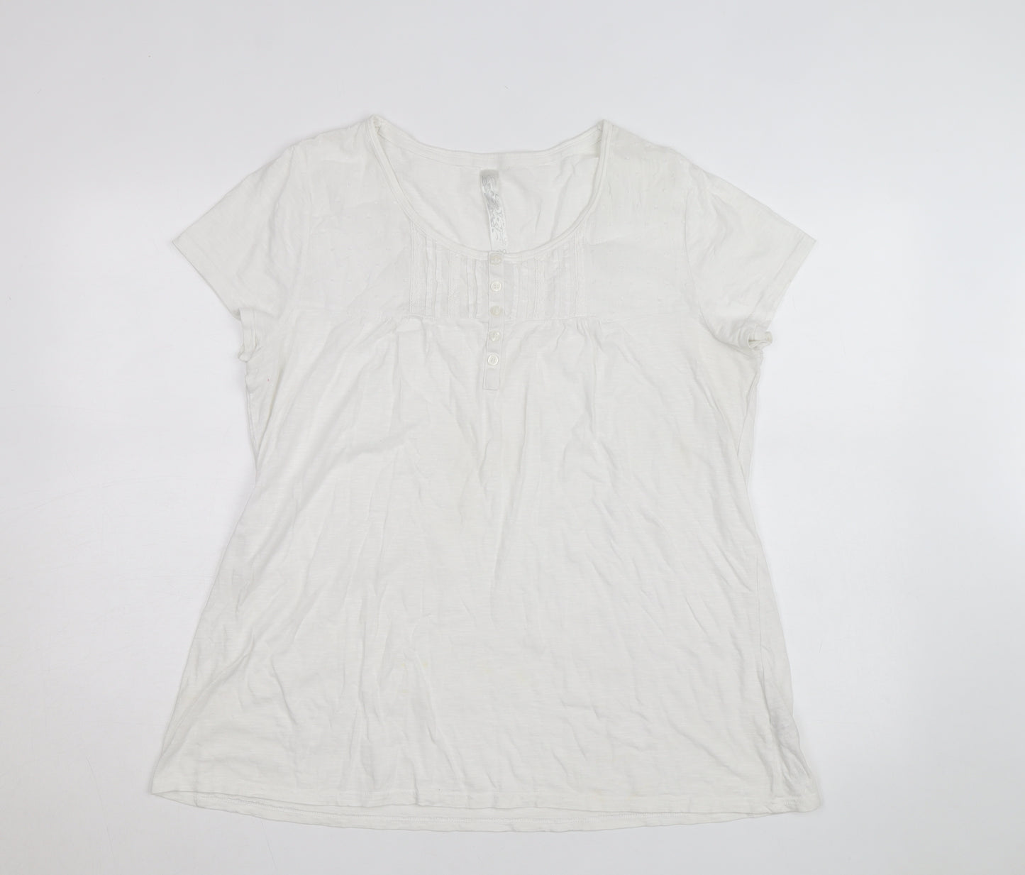 TU Women’s White Cotton Short Sleeve Button Blouse Size 20