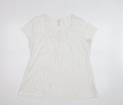 TU Women’s White Cotton Short Sleeve Button Blouse Size 20