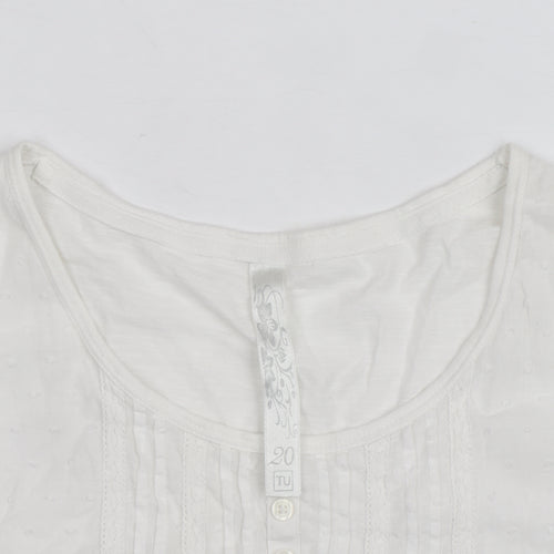 TU Women’s White Cotton Short Sleeve Button Blouse Size 20
