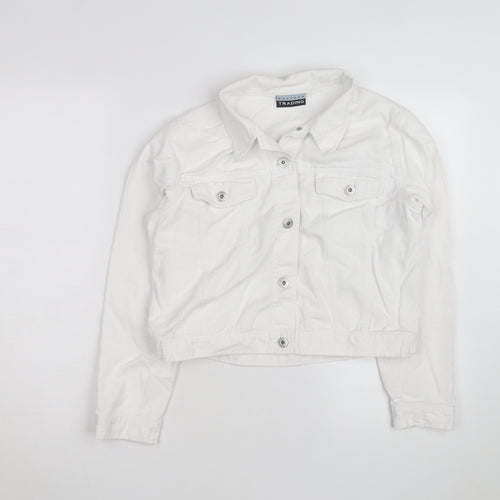 Western Trading Women's White Cotton Button Jacket Size 12