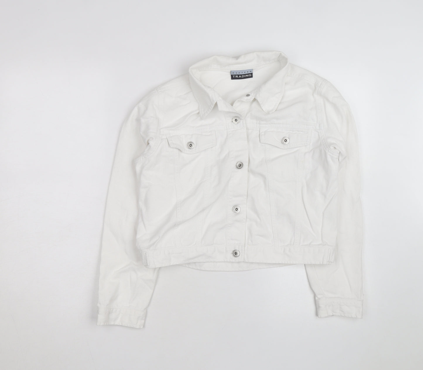 Western Trading Women's White Cotton Button Jacket Size 12