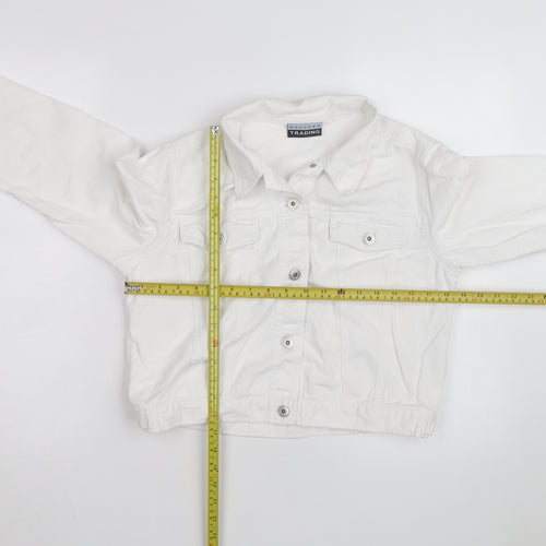 Western Trading Women's White Cotton Button Jacket Size 12