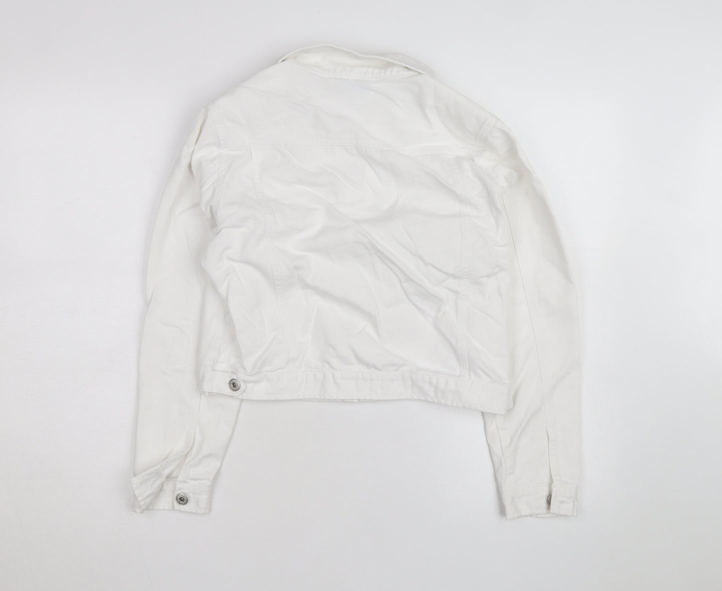 Western Trading Women's White Cotton Button Jacket Size 12